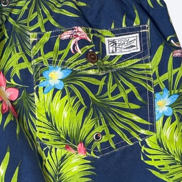 Polo‎ Ralph Lauren Floral Print Traveler Swim Shorts Men's M Tropical Bright - Picture 5 of 9